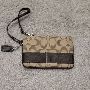 Coach Black Leather Keychain